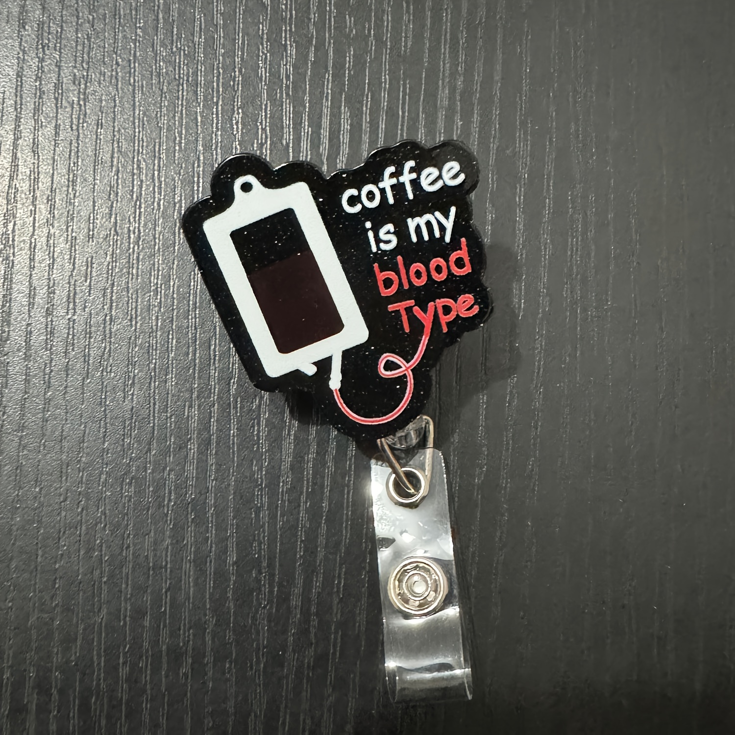 Funny Coffee Is My Blood Type Badge Reel Holder Keychain For Men  Retractable With Id Clip Keychain For Nurse Alligator Clip Badge Keychain -  Jewelry & Accessories - Temu