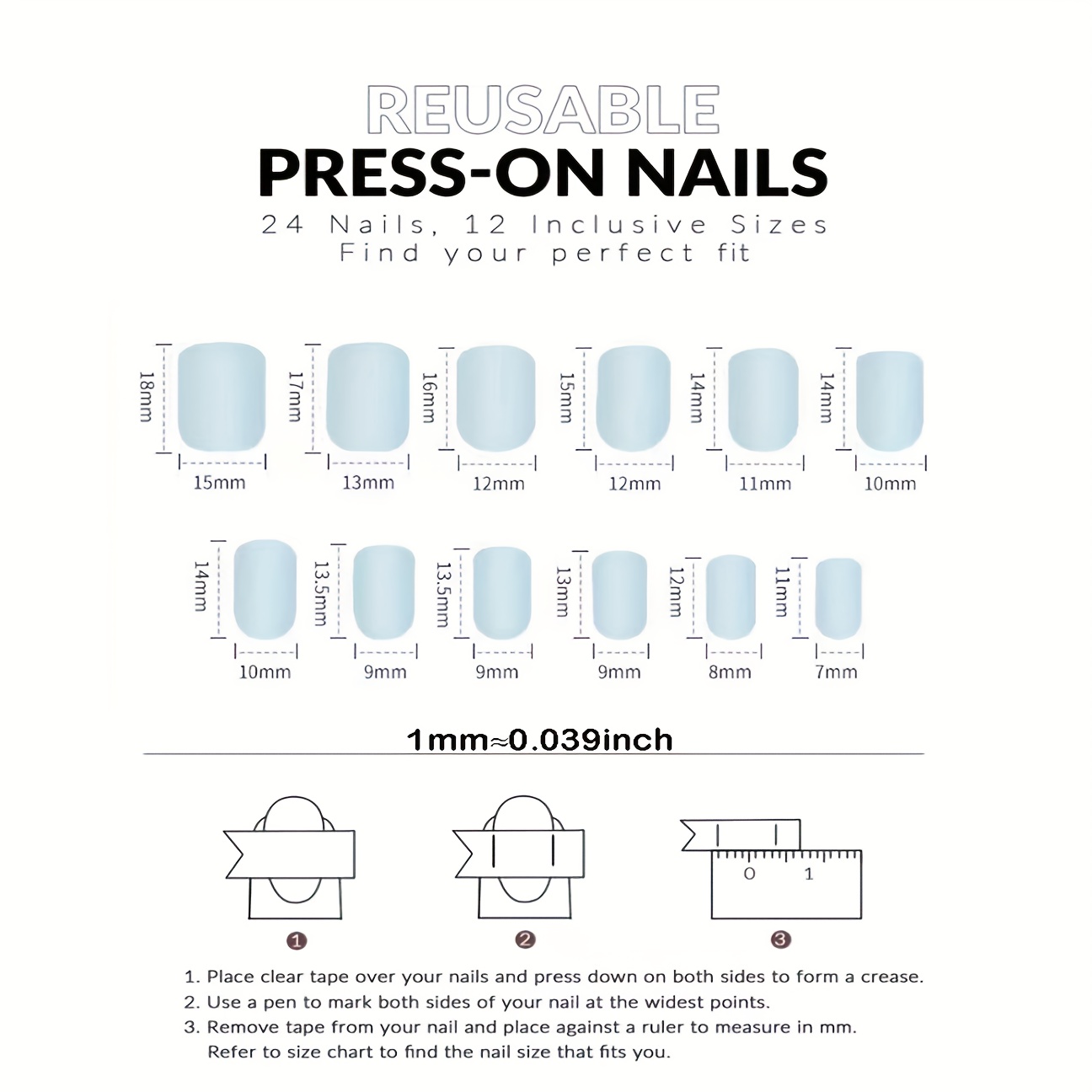 24pcs glossy short square fake nails sweet cool baby blue press on nails solid color false nails for women girls daily wear details 3