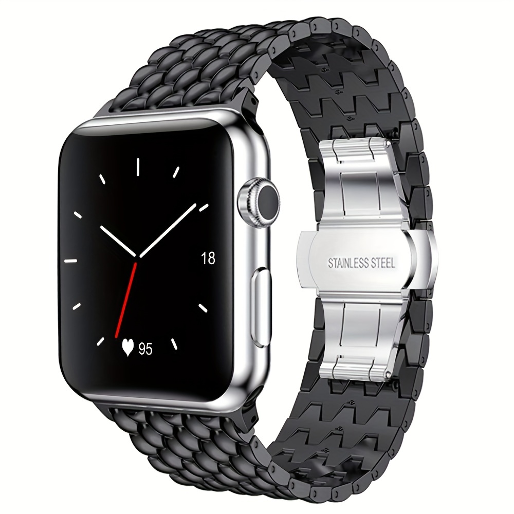 Stainless Steel Strap for Watch Ultra 49mm 8 7 41 45mm for iWatch 6 5 4 3 SE 44 40mm 42mm Solid Metal Man Woman Band Link Bracelet,Temu