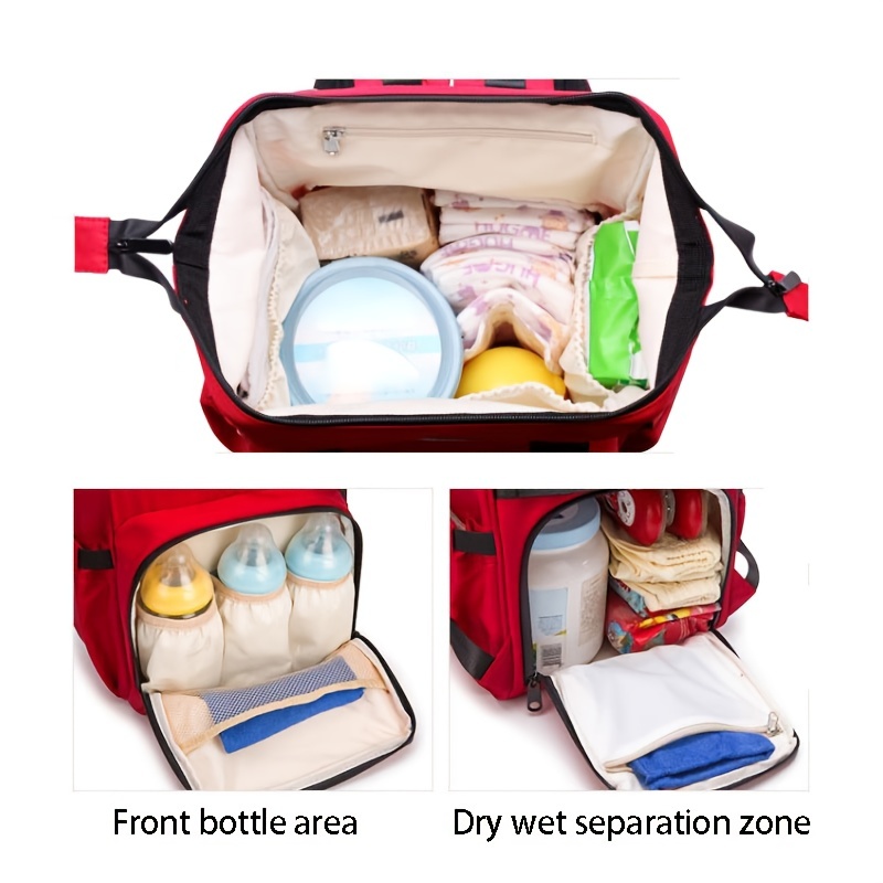 Multi-functional Mommy Bag For Daycare, Large-capacity Bottle Diaper Bag,  Independent Insulated Pockets Mommy Backpack - Temu Germany