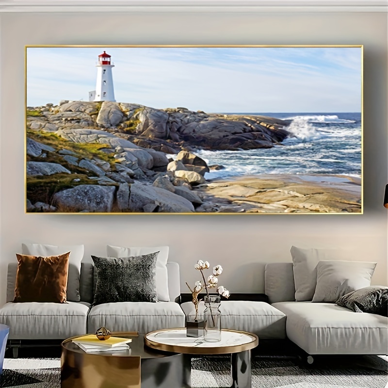 5D Diamond Painting for Adults - Sea Sunset Scenery Painting by Number Kit  for Adults - Full Round Diamond Art Kit - Suitable for Home Living Room