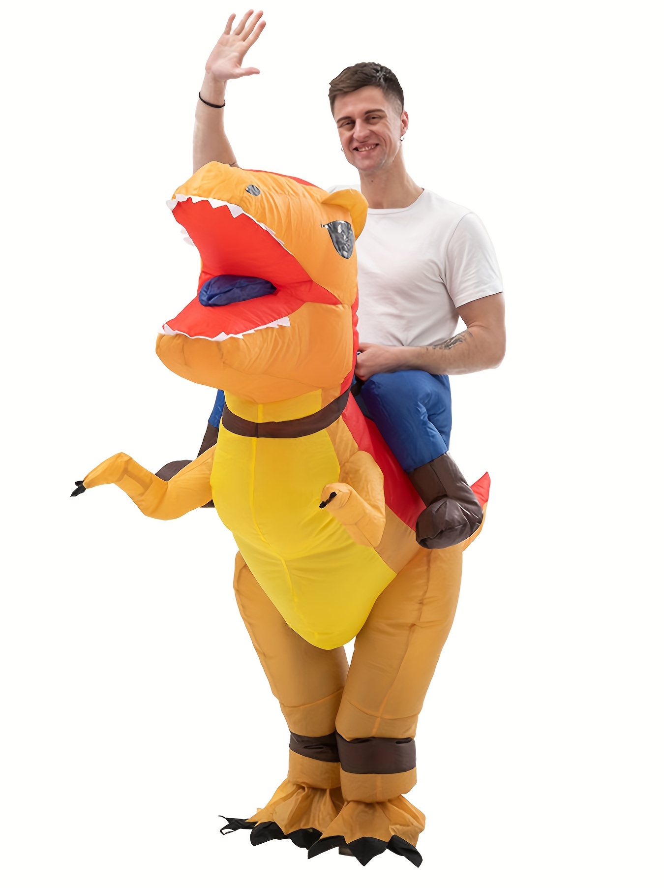 Funny Dinosaur Costume Adult Blow Halloween Party Ride A Dino T Rex  Inflatable Costumes - Men's Clothing - Temu