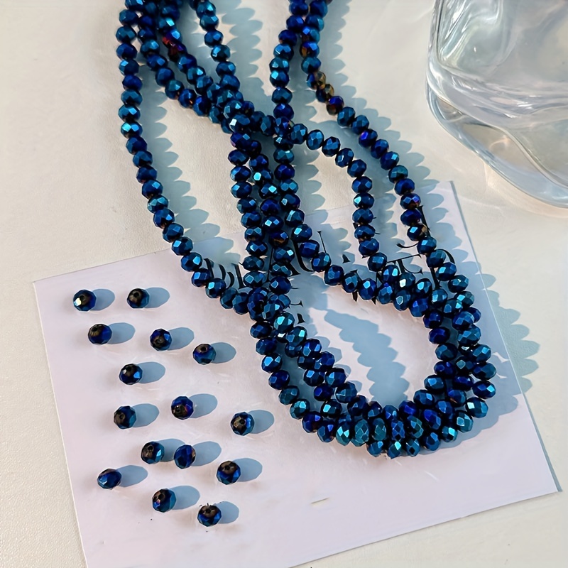 39.37 Inch Stainless Steel Dark Blue Faux Crystal Stone Beads Chains, For  Necklace Bracelet DIY Jewelry Making Supplies