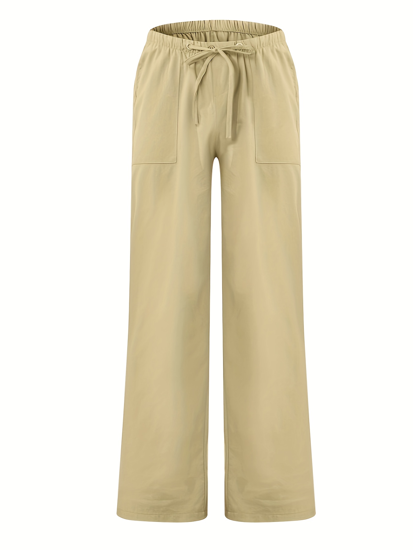 Yellow Straight Leg Linen Pants