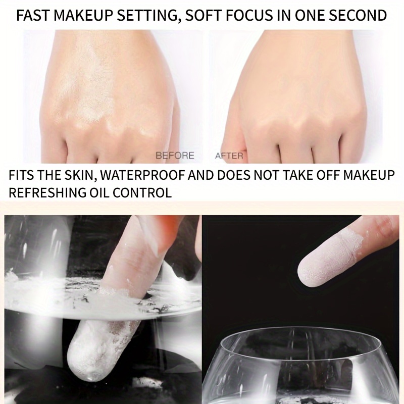 Banana Loose Powder + Black Handle Silvery Tube Dual-Ended Makeup Brush Set, Oil-Control Loose Powder, Translucent Loose Powder, Matte Finishing Powder, Long-Lasting and Lightweight Foundation Brush Set