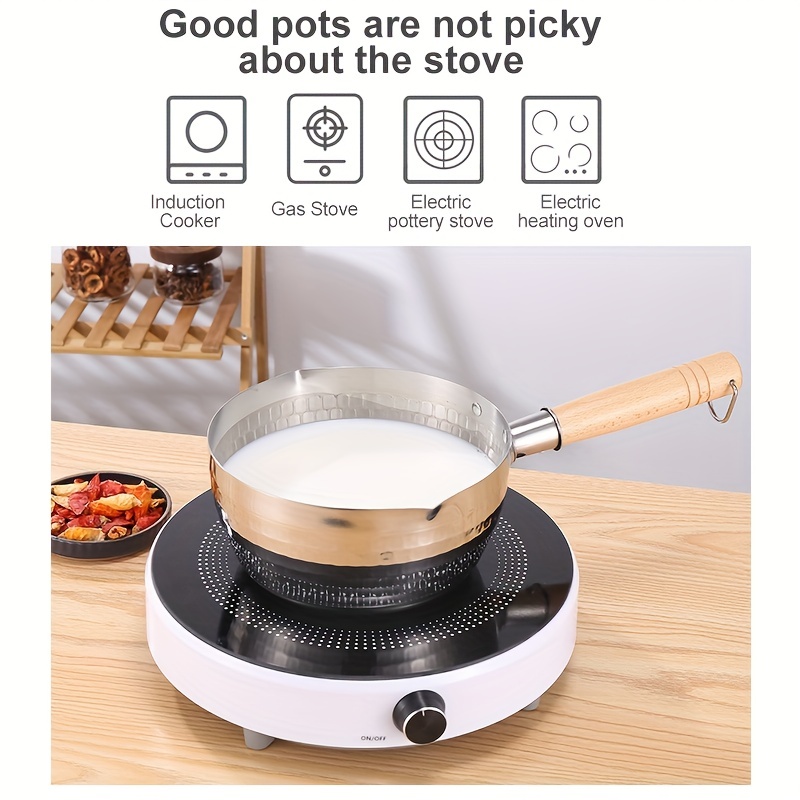 1PC Non-stick Skillet With Removable Handle Medical Stone Saucepan Milk Pot  Soup Frying Pan For