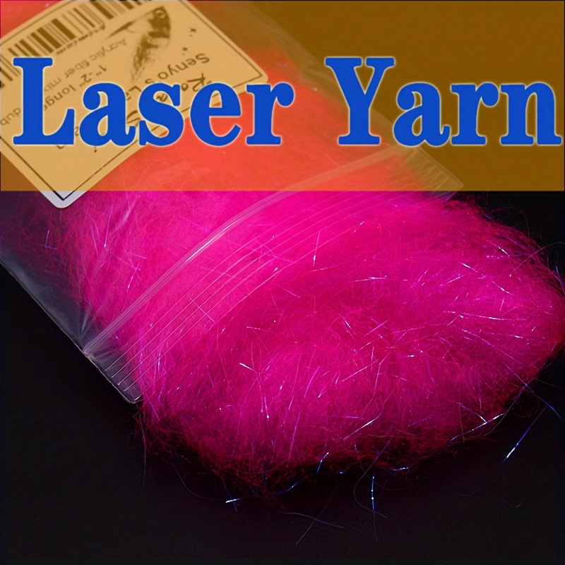 Senyo's Laser Yarn Dubbing Long Sparkle Acrylic Fiber Salmon - Temu