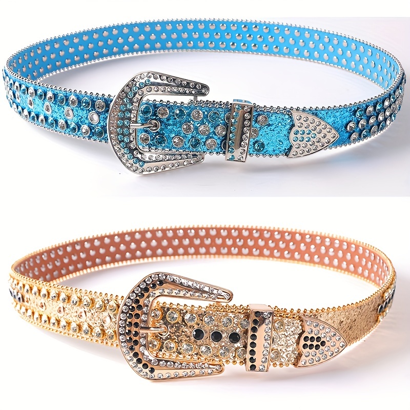 Rhinestone Block Belt