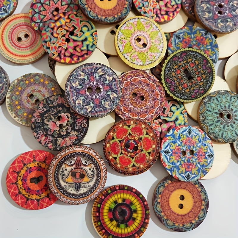 20mm/25mm Painted Wooden buttons Decorative buttons scrapbooking buttons  buttons for crafts Arts & Crafts Supplies Sewing Buttons Sewing & Knitting  Supplies.