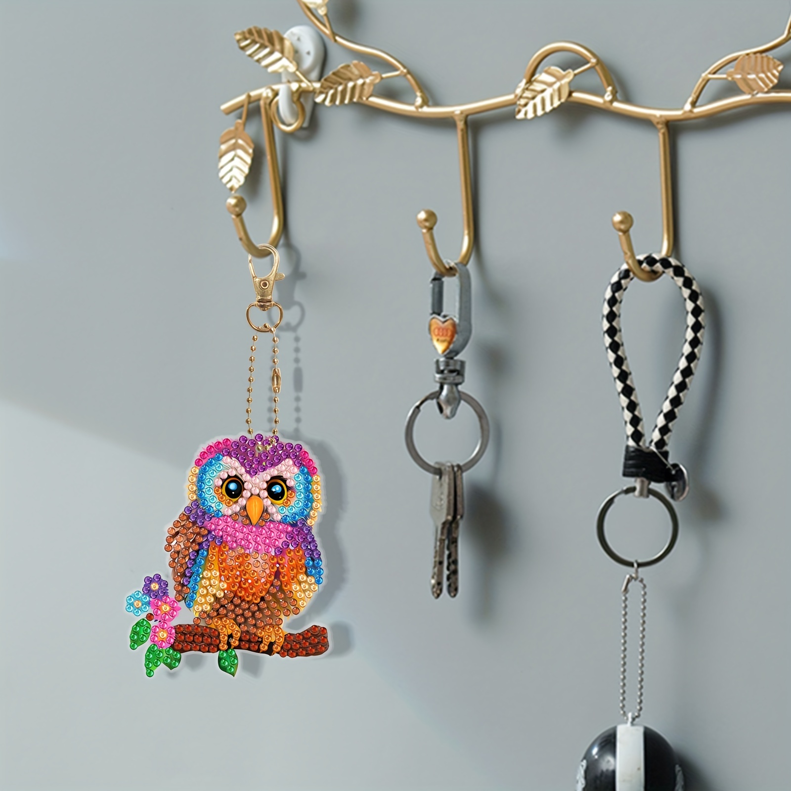 Diamond Painting Keychains Diy Owl Diamond Art Key Ring Ornaments