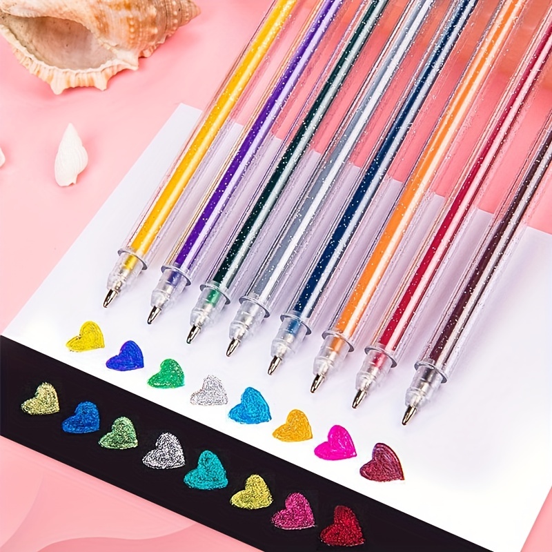 12Pcs/Set Gel Pen Set Glitter Gel Pens For School Office Adult Coloring  Book Journals Drawing