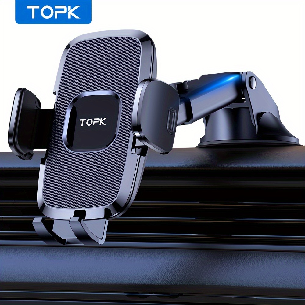 TOPK Soporte Para Teléfono De Coche Para Salpicadero Y Ventilación De Aire  Soporte Universal Para Teléfono Móvil Manos Libres Para Automóviles