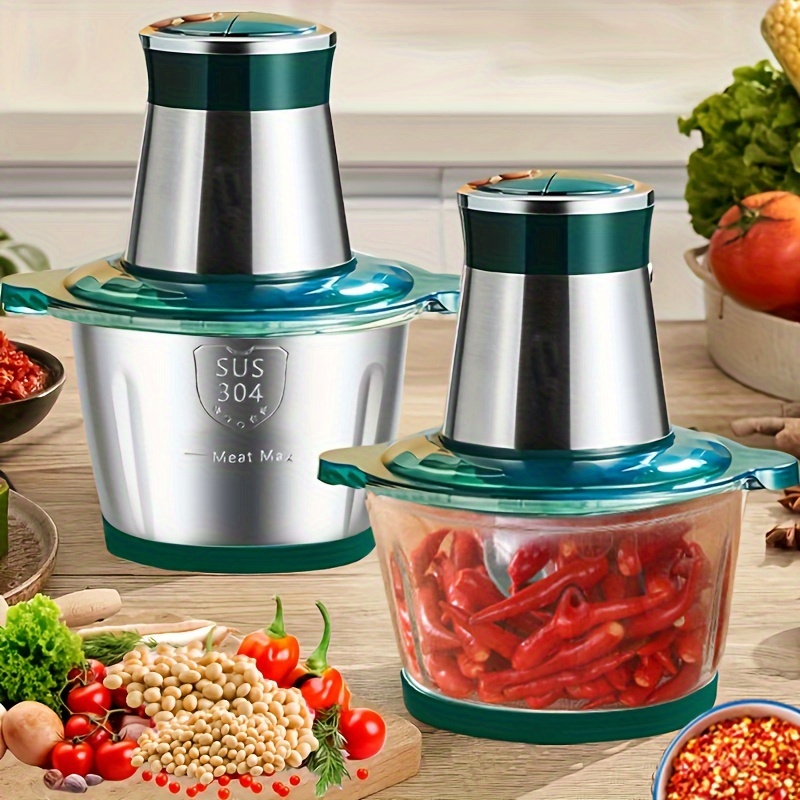 Electric Food Chopper,Food Processor, Meat Grinder with 4 Large Sharp  Blades for Fruits,Meat,Vegetables,Baby Food,Nuts,2 Speed - AliExpress