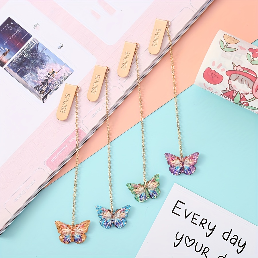 

Elegant Titanium Alloy Bookmark With Metal Pendant - Students & Office, Cute Stationery Accessory