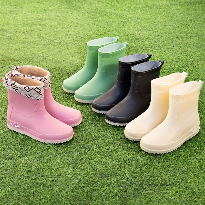 Women's Stylish Waterproof Medium Tube Rain Boots