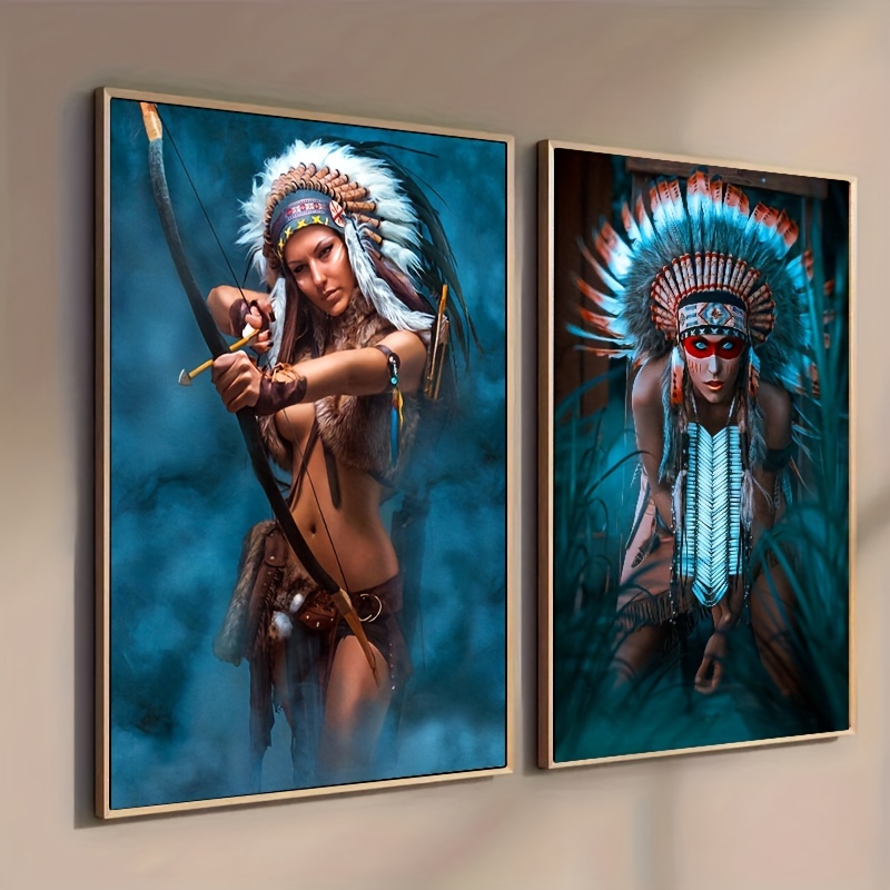  Feather room decor - Native American decor - Indian culture  wall art - Colorful decor for bathroom, bedroom, kitchen, office and living  room (8 x 10): Posters & Prints