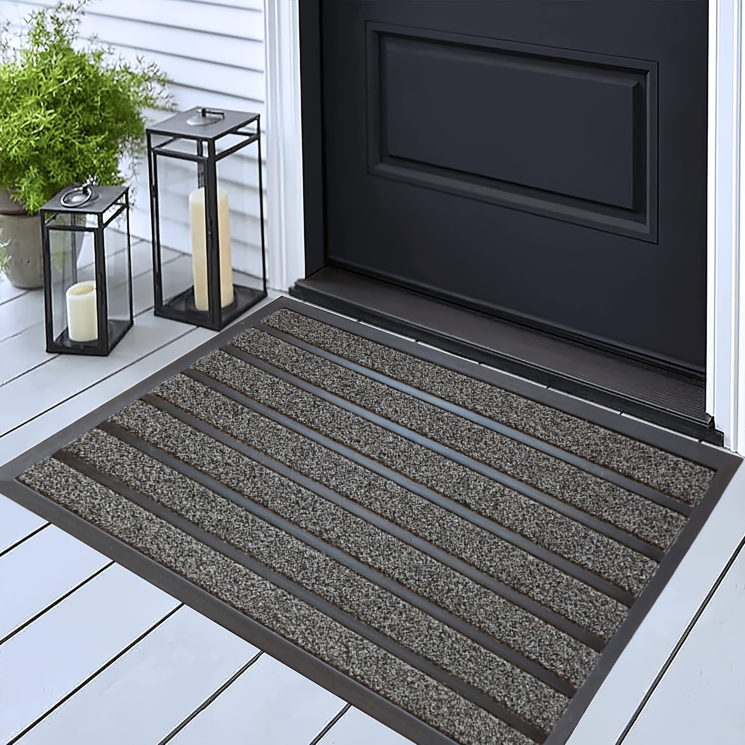 [weighted 3.8kg/m² Pp Polypropylene Fabric With Rubber Backing] 1pc [17.7x29.5 Inch] Doormat - Outdoor Welcome Mat - Non-slip Outdoor Doormat - Thin Front Door Mat