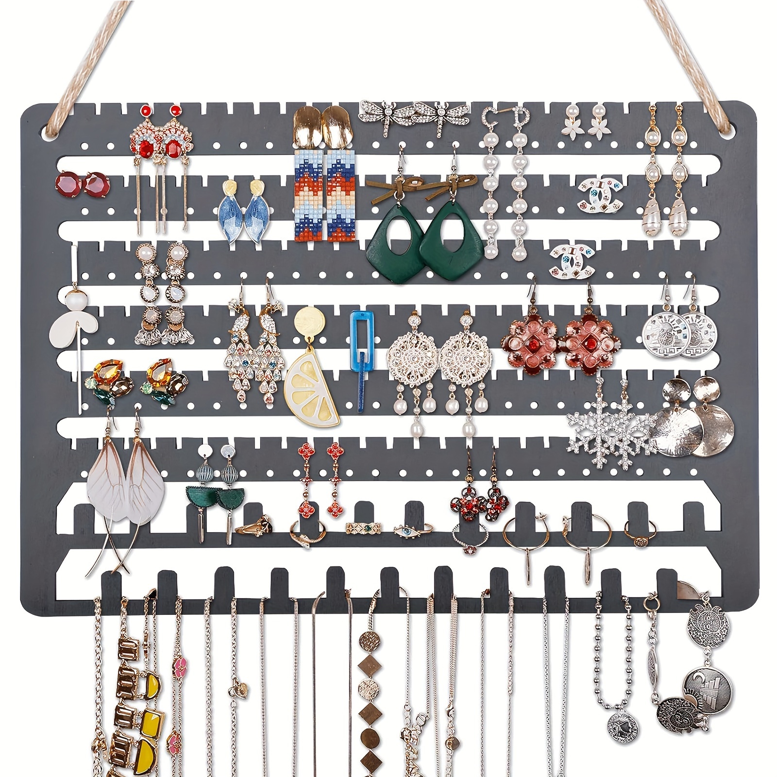 Organizador de Collares Mujer,Porta Collares para Joyeria Forma de T,Joyero  para Collares y Porta Pulseras de 3 Niveles,adecuado para Guardar y
