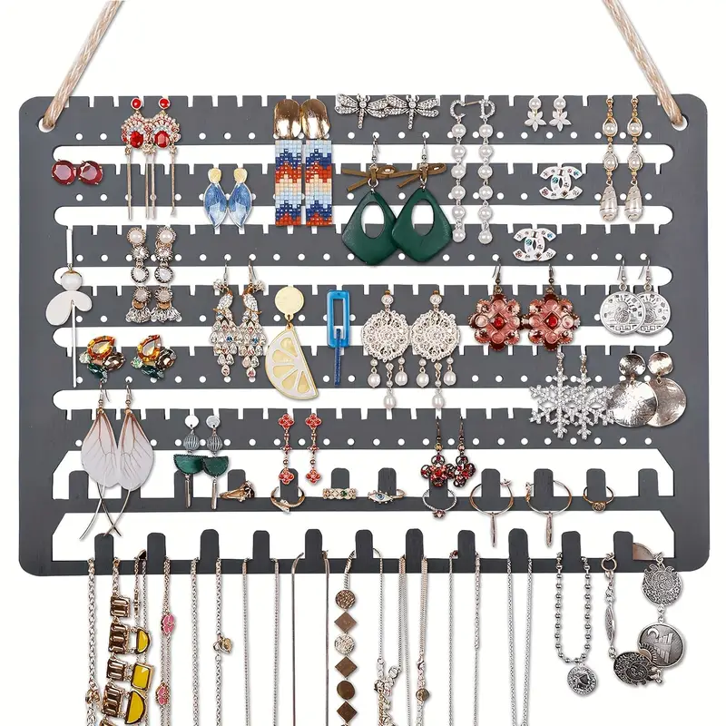 1pc Organizador de joyas de madera montado en la pared, organizador de  joyas colgante, organizador de pendientes, organizador de collares,  organizador
