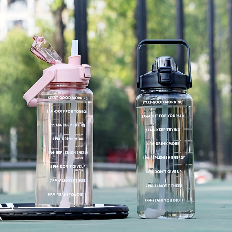 Water Bottle With Straw Motivational Sports Water Bottle - Temu