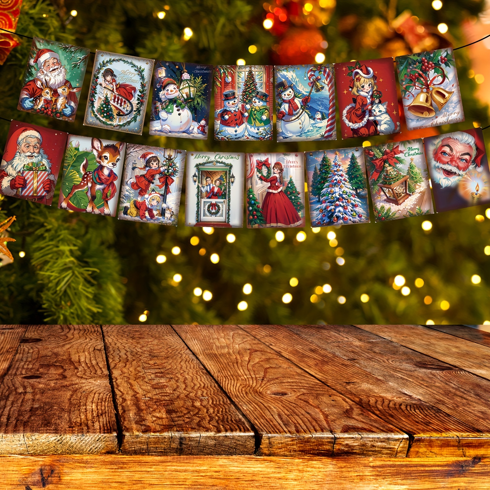  Christmas Decorations Vintage Style Christmas  Banner,Traditional Vintage Victorian Style Christmas Bunting, Vintage Style  Santa Christmas Decorations Indoor for Home Office Party Fireplace Mantle :  Home & Kitchen