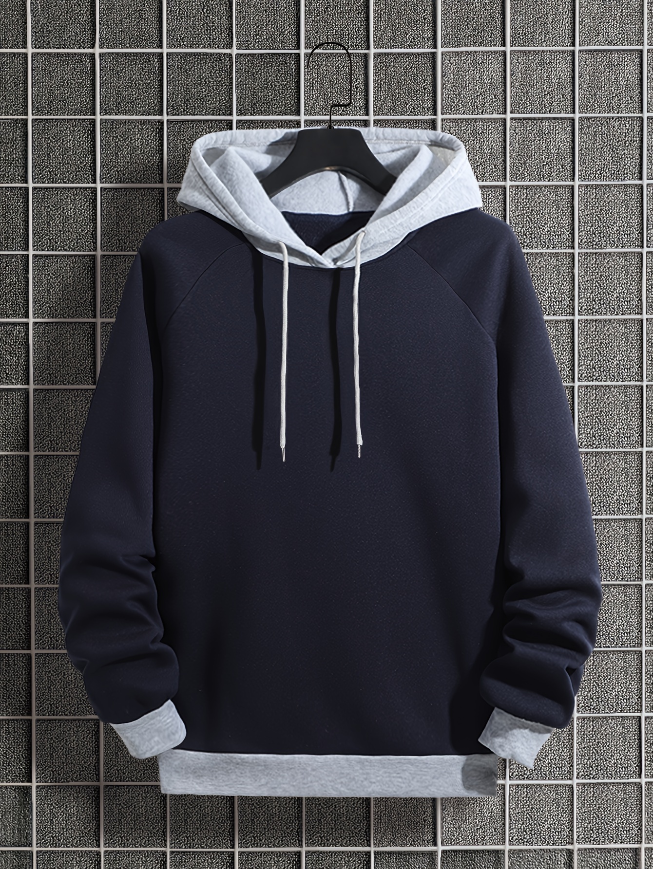 plus size men's contrast color hoodies oversized hooded Temu