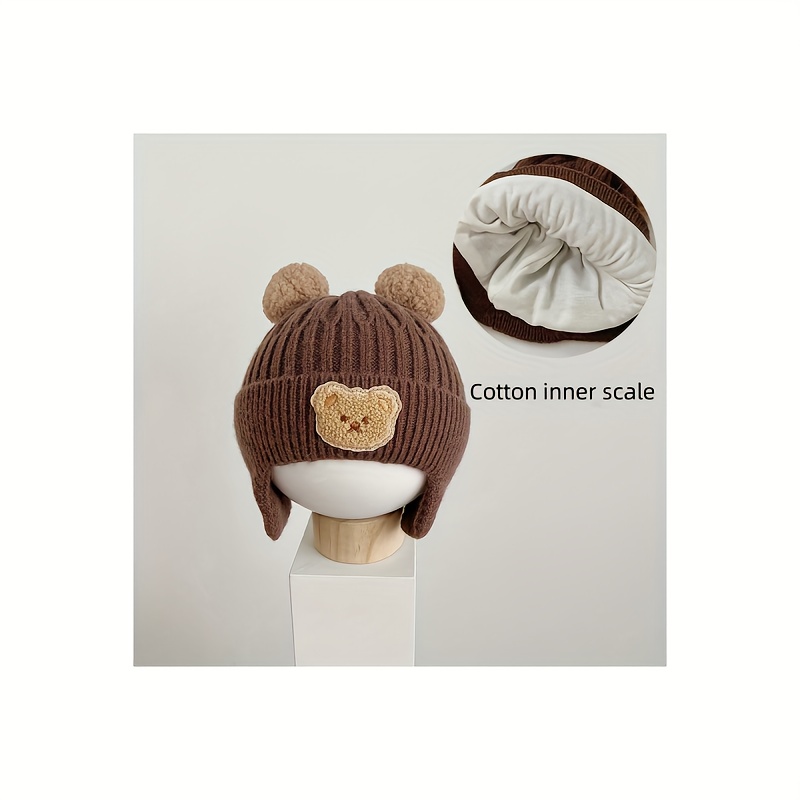 Acheter Enfants chapeau chaud mode mignon dessin animé ours Bonnet