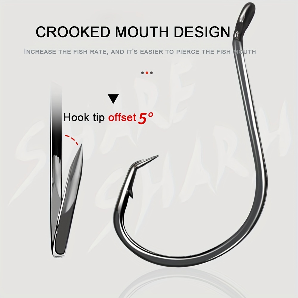 2x Strong Circle Fishing Hooks Customized Offset Design For - Temu
