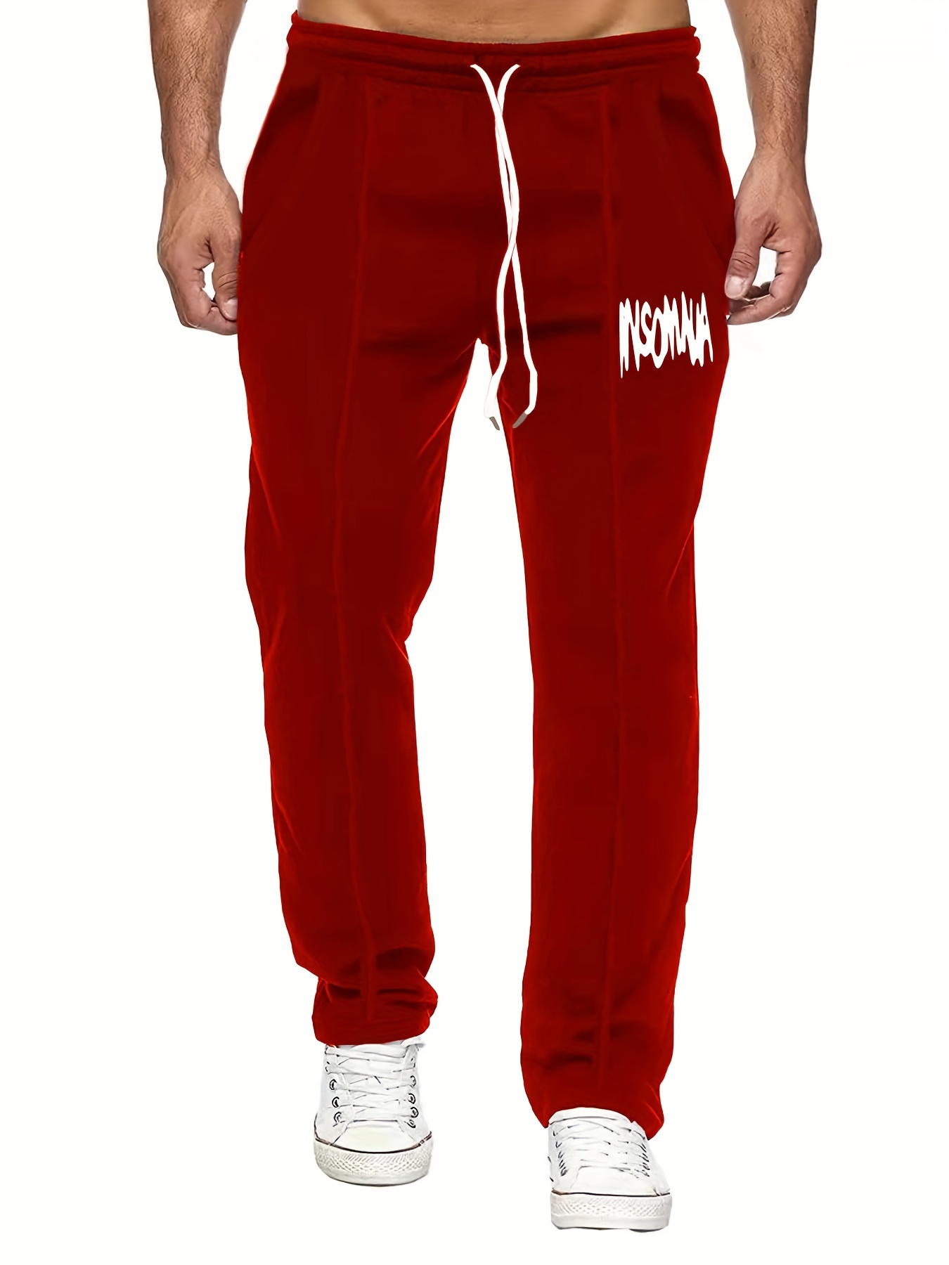 insomnia Casual Slightly Stretch Graphic Drawstring Pants - Temu