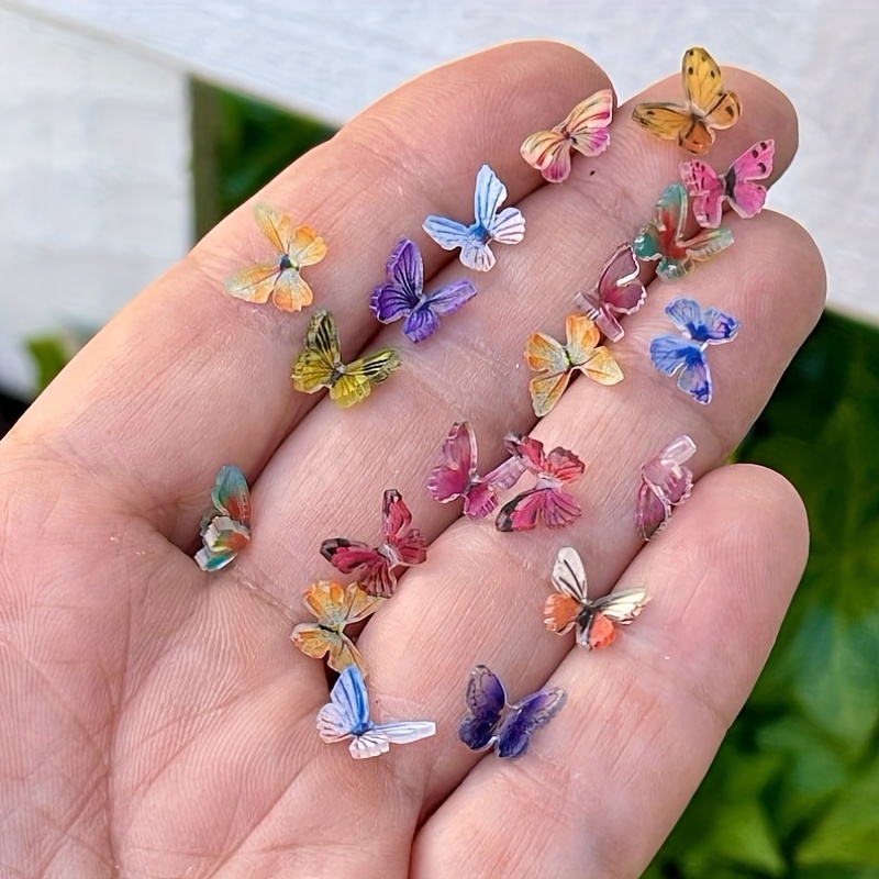 3dbutterfly Nail Art Charms For Acrylic Nails colorful - Temu