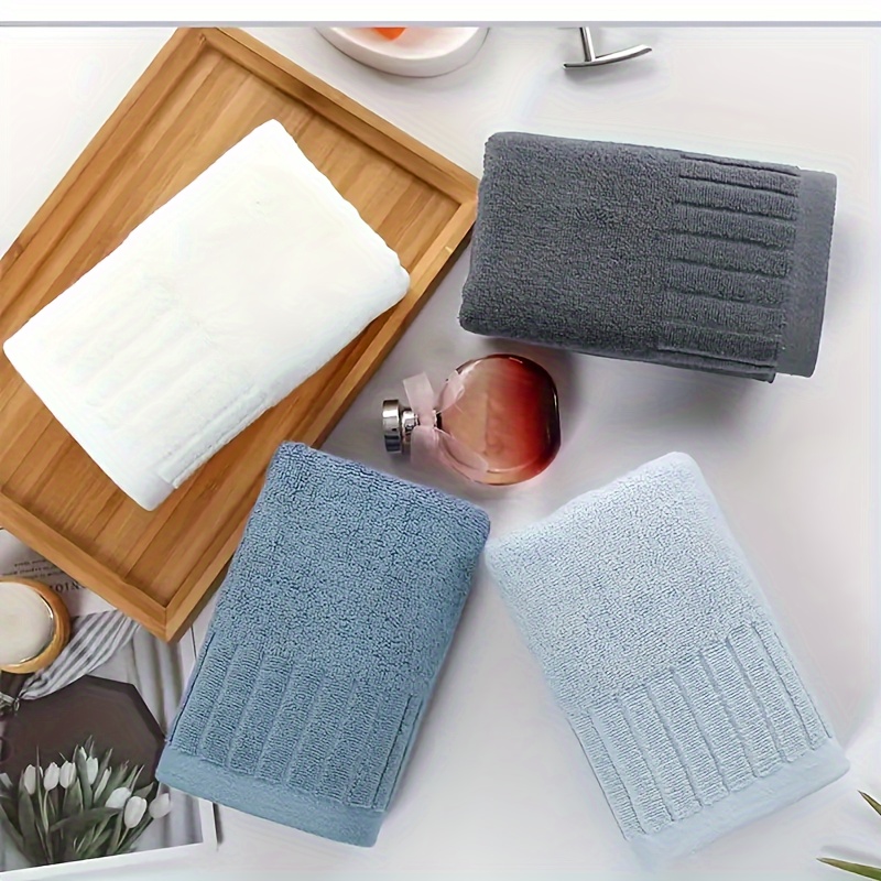 Premium Solid Color Hand Towel Set Cotton Face Towels Highly - Temu