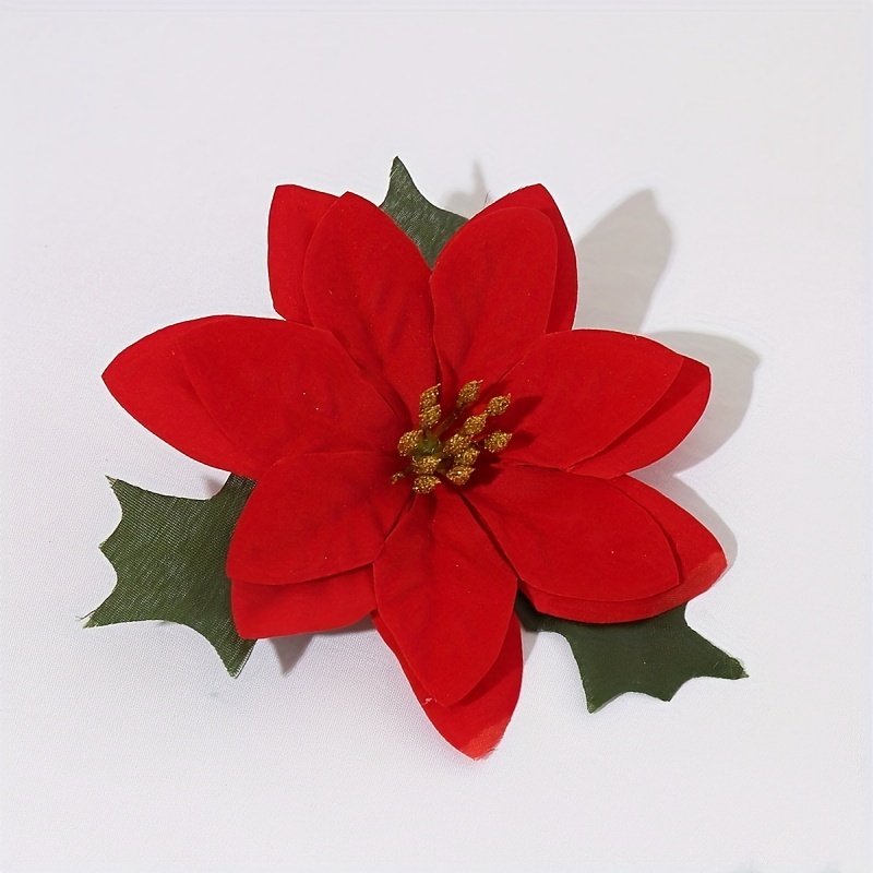 ABOOFAN 28 piezas de flor de pascua imitación de flor de pascua de  imitación de flor de pascua artificial cabeza de árbol de Navidad, flores  coronas