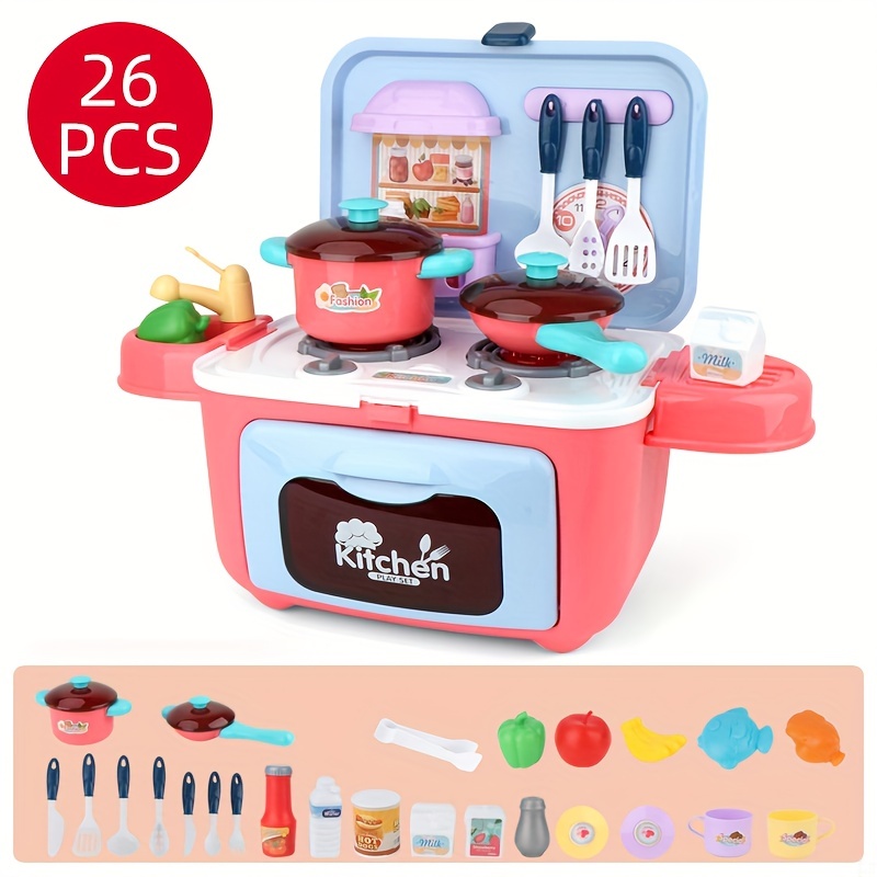 Toy Oven Play Kitchen Accessories - Realistic Pretend Play Appliance for  Kids with Lights & Sounds, Unique Kids Kitchen Playset Play Food Toddler