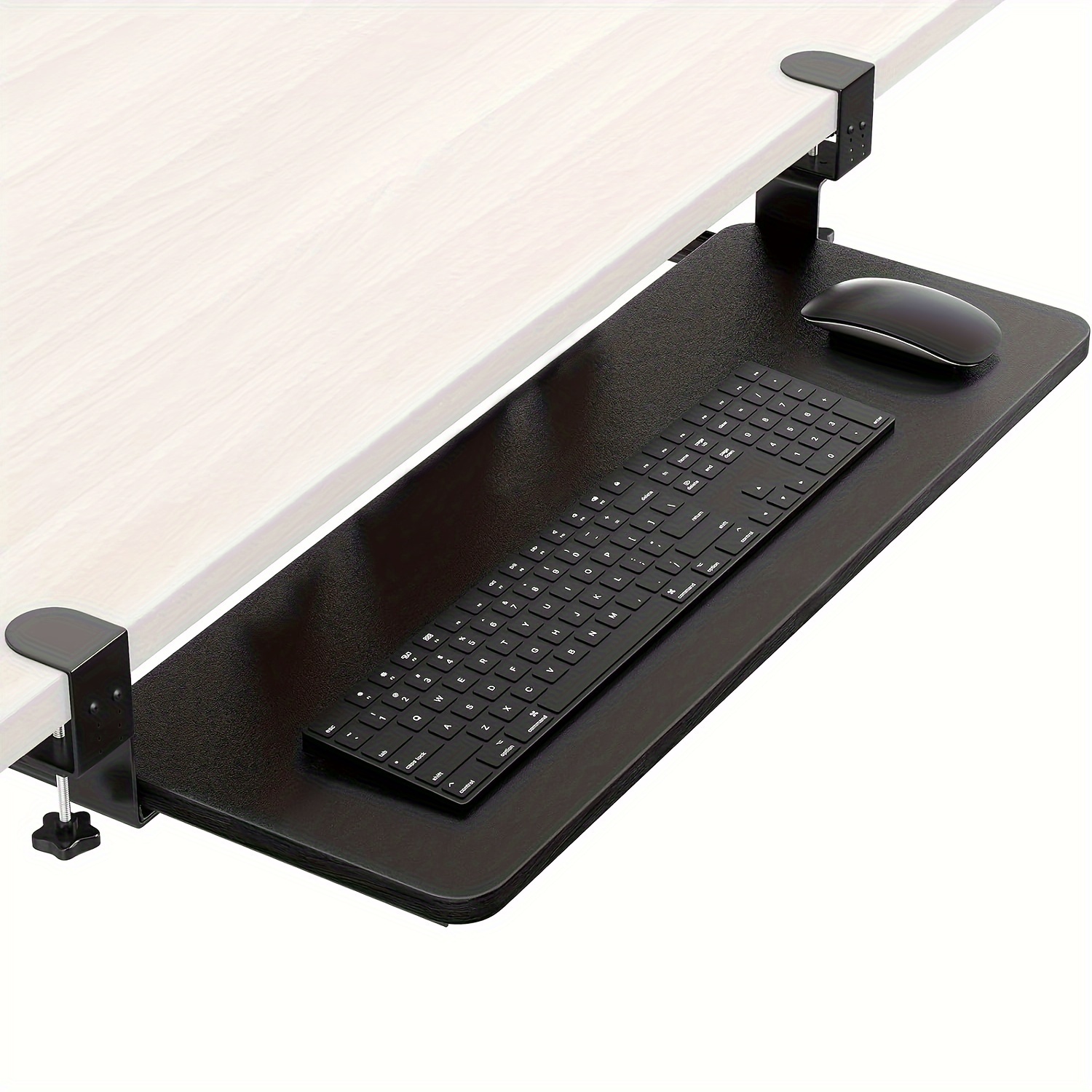 Bandeja para teclado debajo del escritorio para escritorio esquinero en  forma de L, bandeja ergonómica para teclado de escritorio esquinero,  bandeja