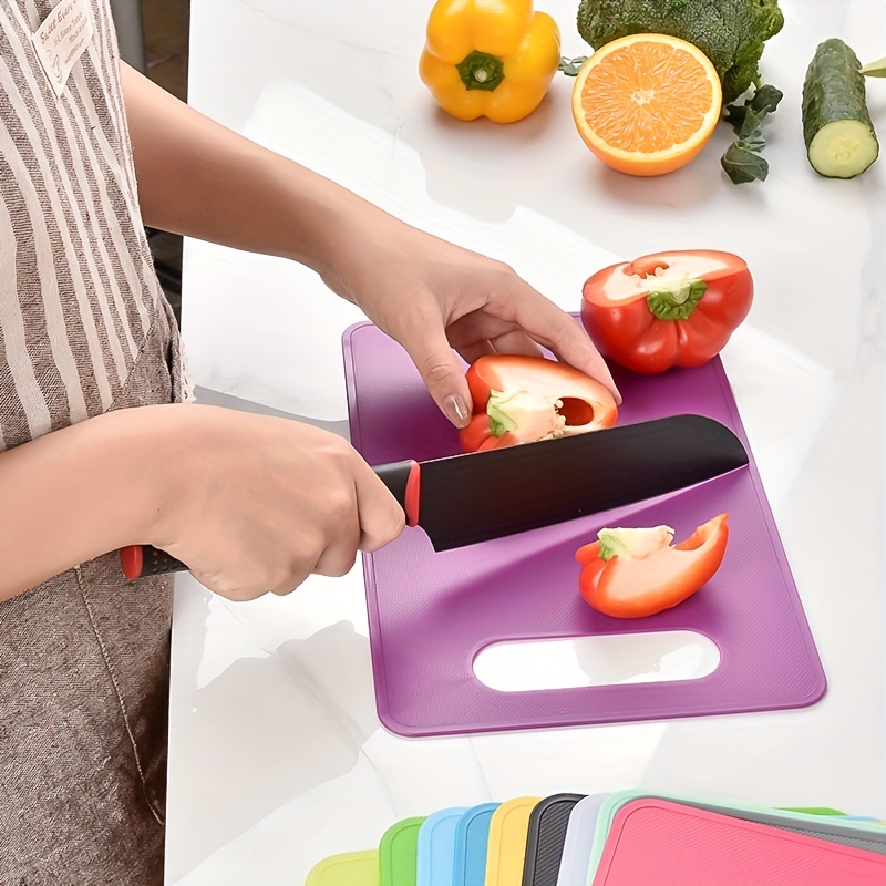 Chopping Board, Colored Plastic Cutting Board For Fruits And Vegetables,  Size Kitchen Cutting Board, Non-slip Plastic Cutting Board, Fruit And  Vegetable Cutting Board, Kitchen Stuff - Temu