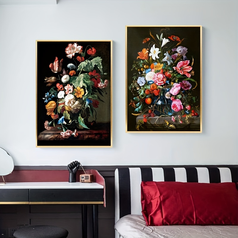 modern vintage poster plant flowers peony wall art canvas painting art 3pcs for living room cuadros decor no frame 15 7 23 6in 40cm 60cm