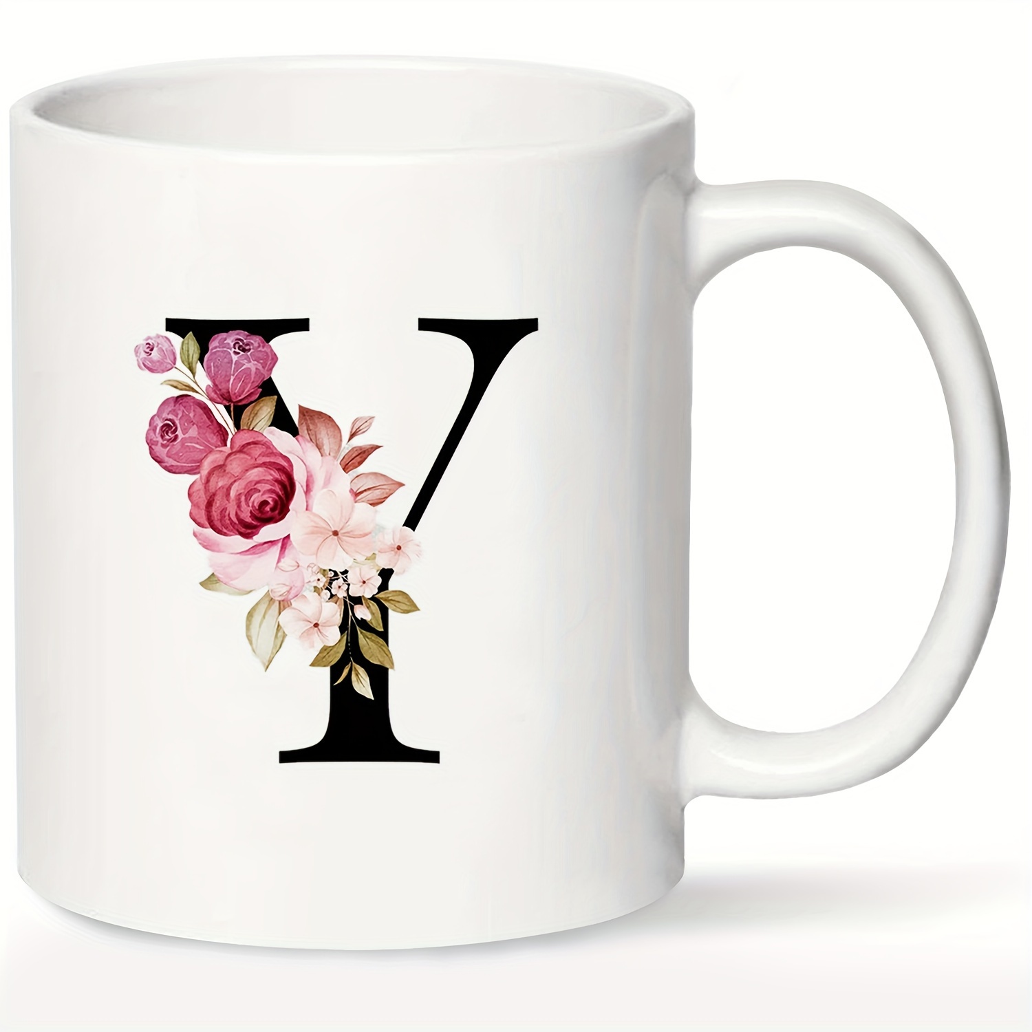 Alphabet Flower Coffee Mug Ceramic Coffee Cups Capital - Temu