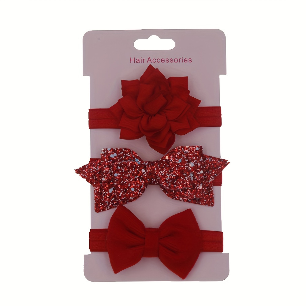 3pcs New 's Bow Headband Hair Accessory Set, 's Headband And Hair Accessory Card Set