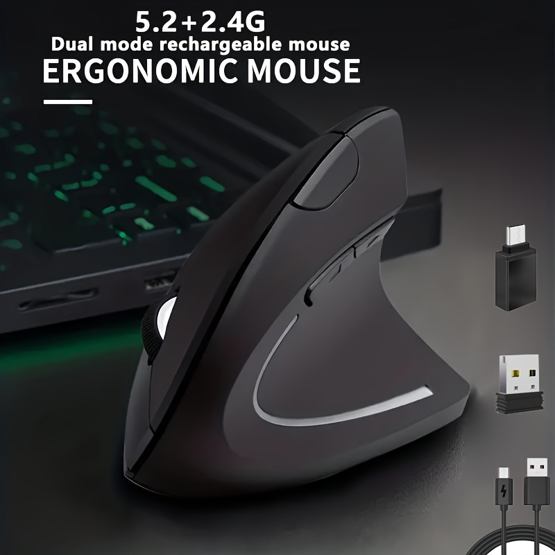 

Wowssyo Ergonomic Mouse, 5.2+2.4g Dual Modes Wireless Mouse For , Wireless Mouse For Air/pro/mini, For Pro/imac/laptop.