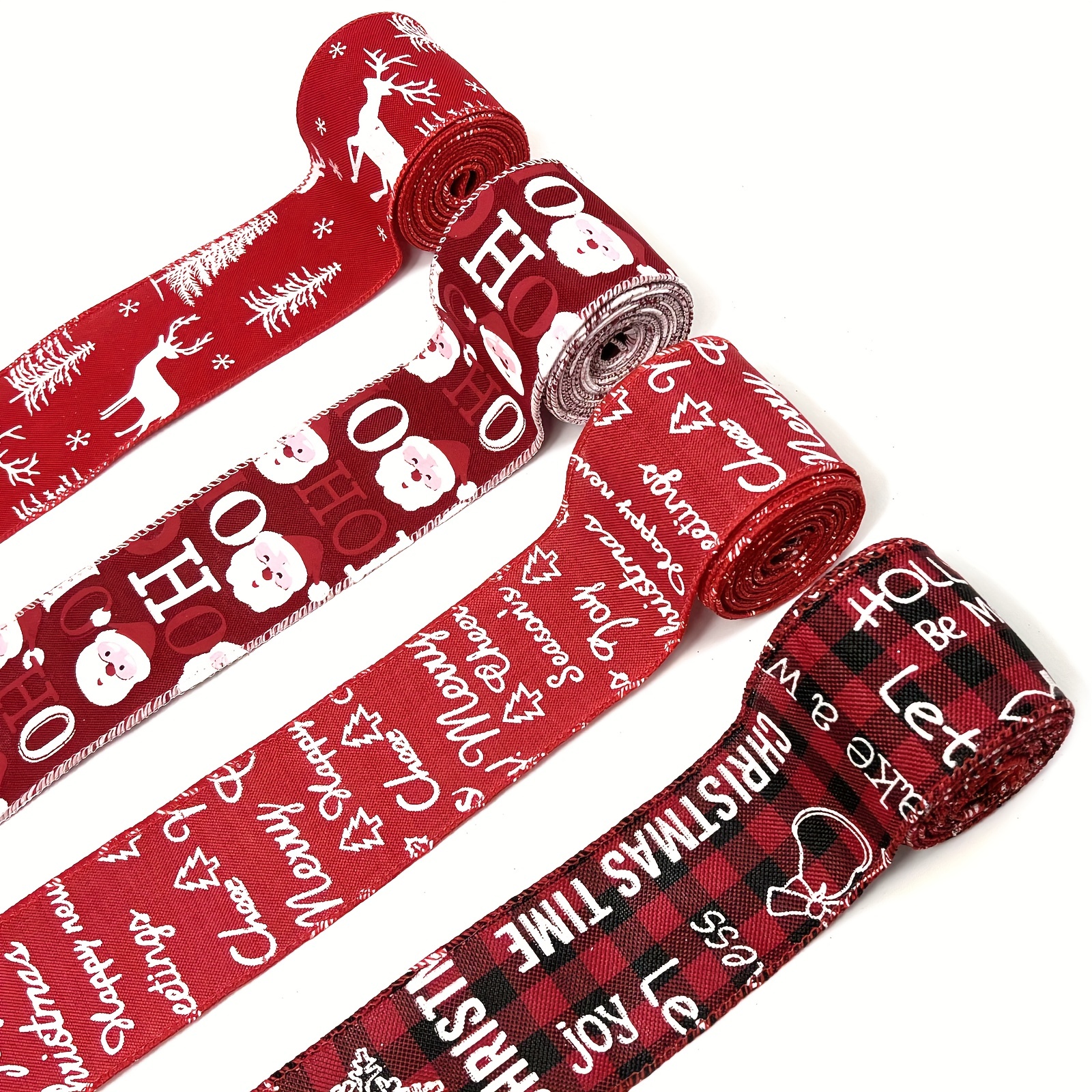  Christmas Ribbon for Gift Wrapping Wired Edge Burlap