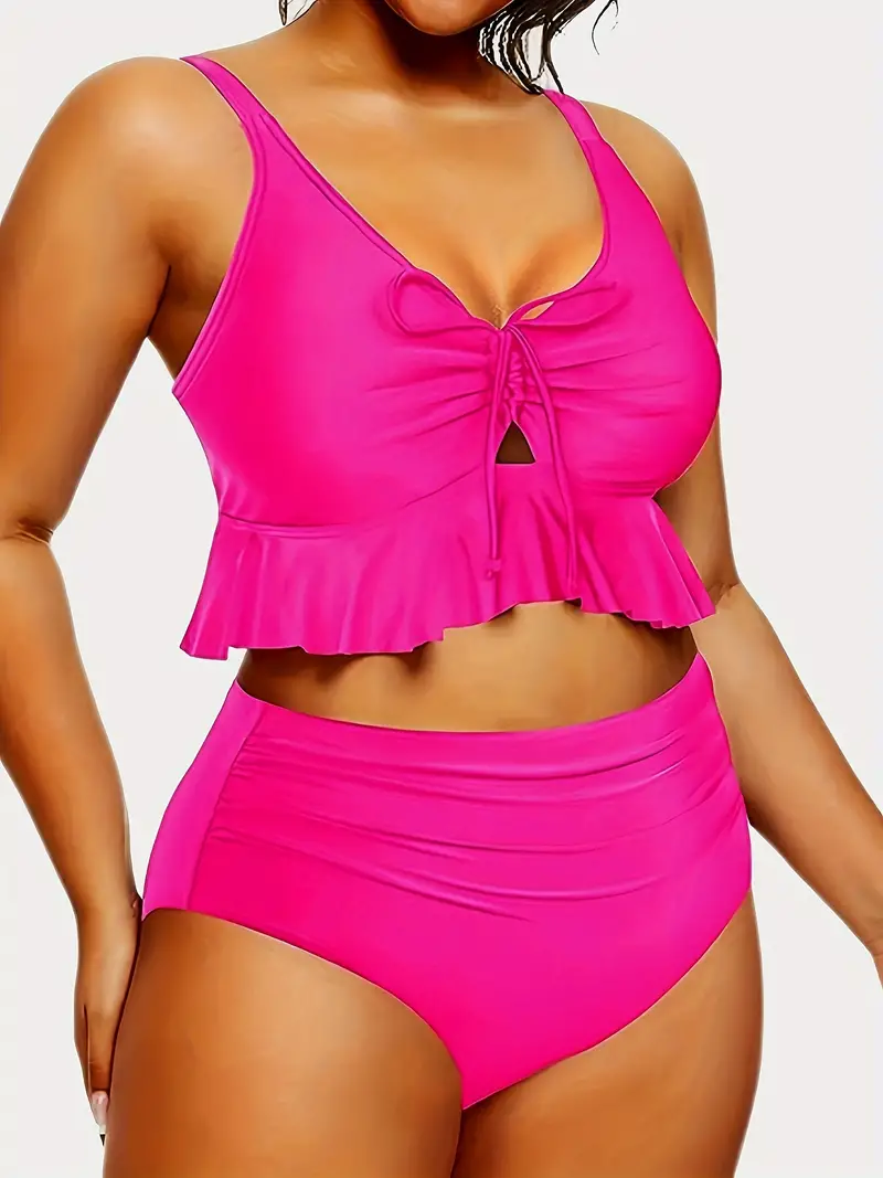 Swimming Suit for Women Plus Size Two Piece Full Waisted Control