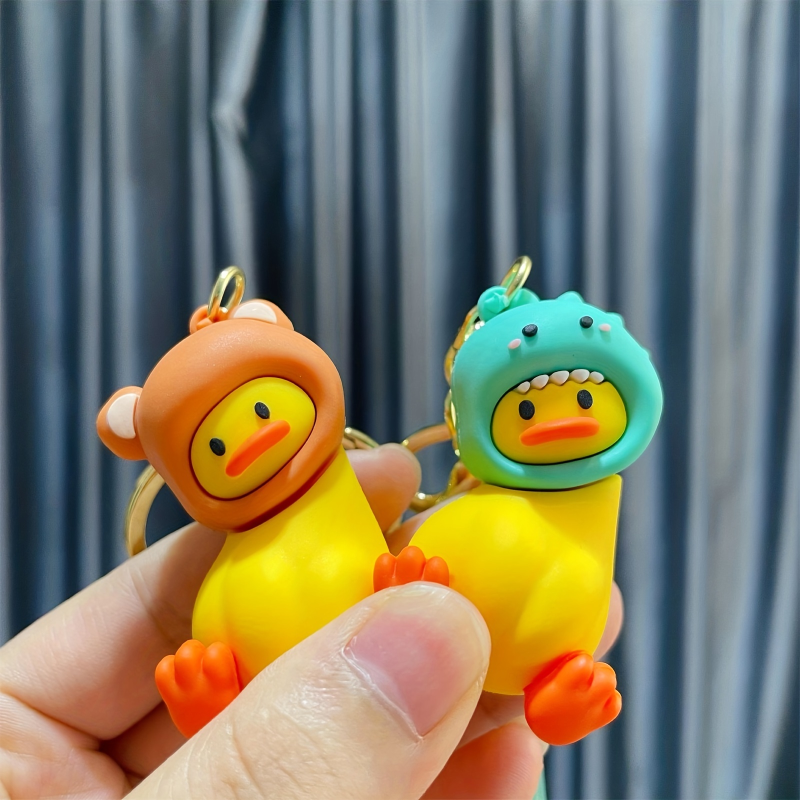 Stereo Soft Cartoon Funny Duck Head Doll Decompressing Key Chain