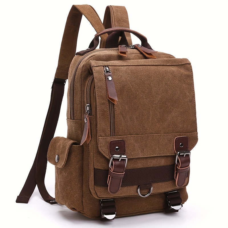 Canvas Messenger Bag Shoulder Sling Backpack Travel Backpack