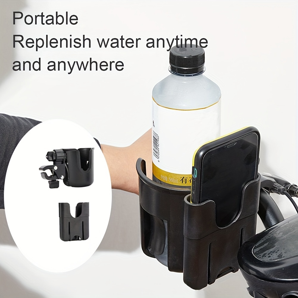 2-in-1 Universal Stroller Water Cup Holder With Phone Holder