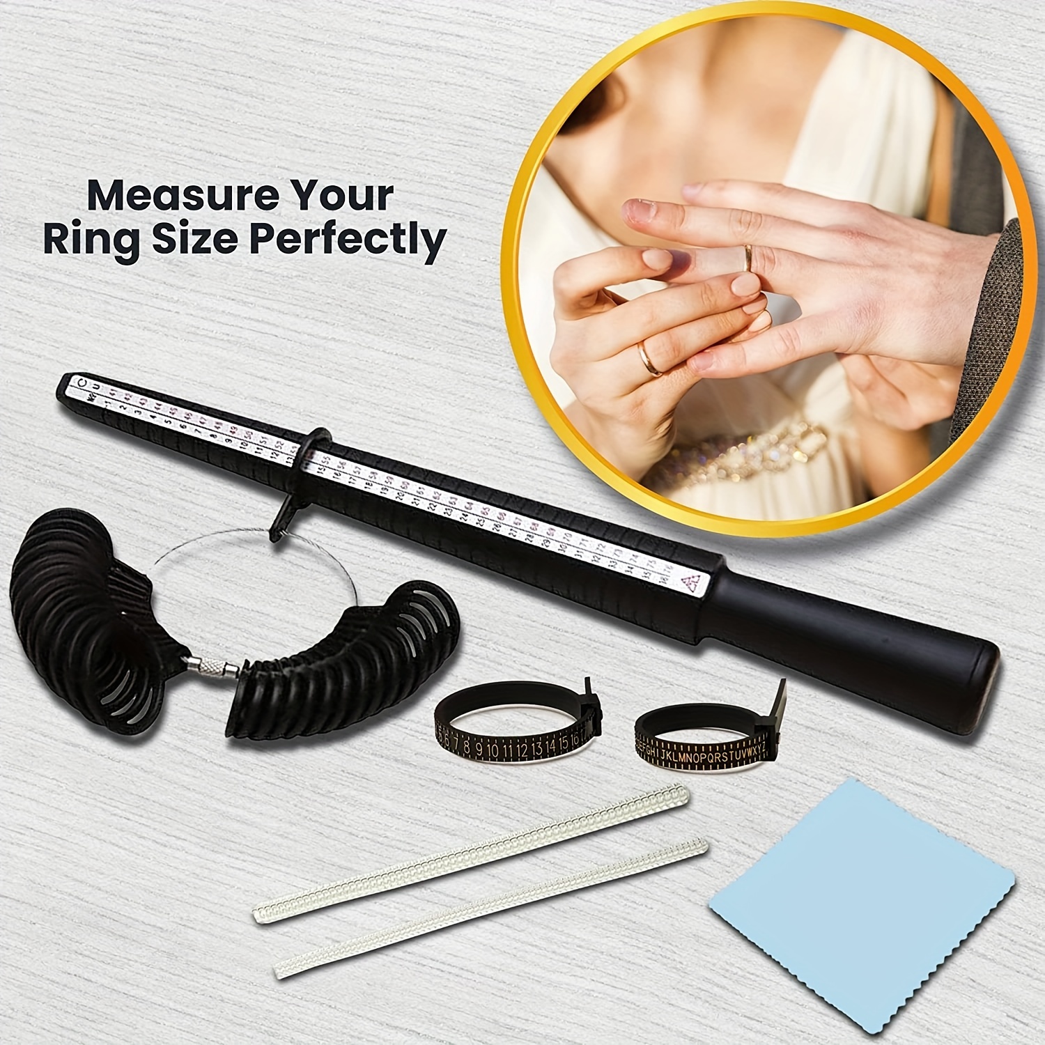 Ring Measuring Tool Set Finger Size Measuring Ring Measuring - Temu