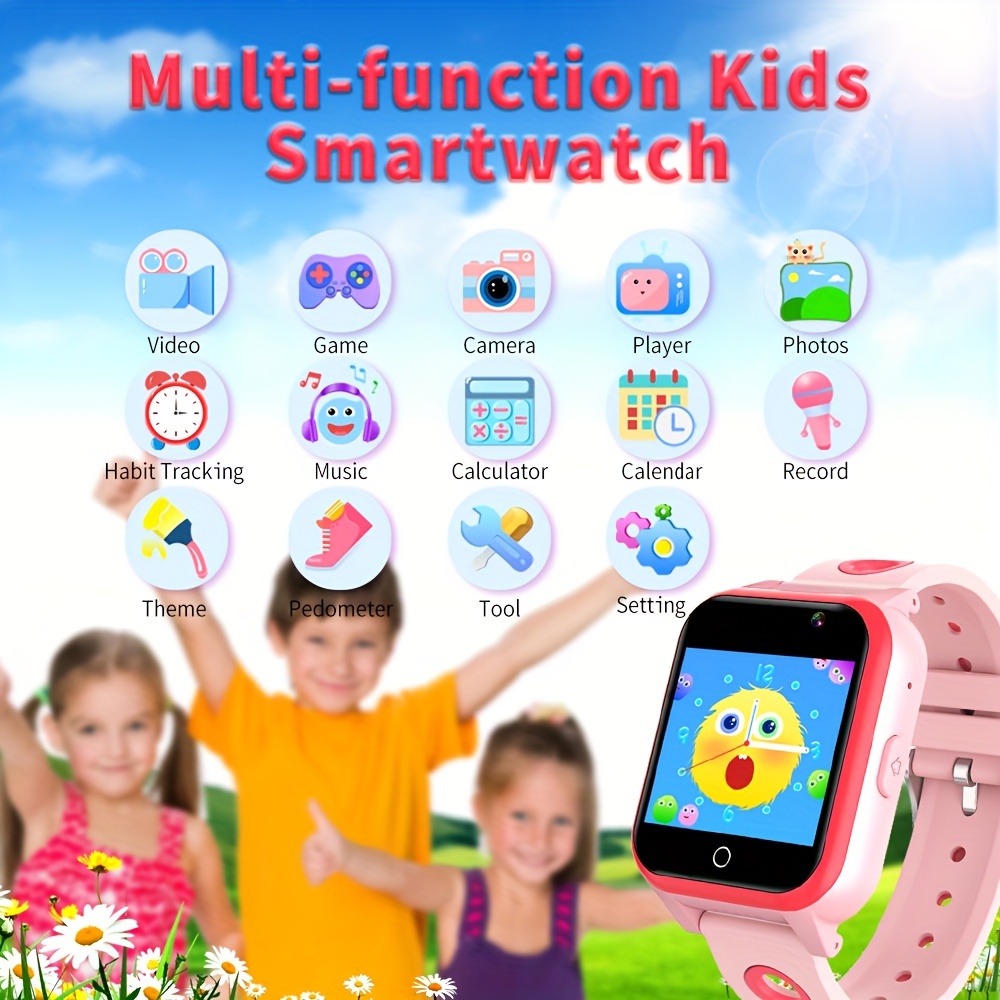 Niños reloj inteligente para niños niñas 3-10 años juguetes, pantalla  táctil reloj de cámara digital con juegos, reproductor de música,  podómetro, mejor fiesta de Navidad de cumpleaños