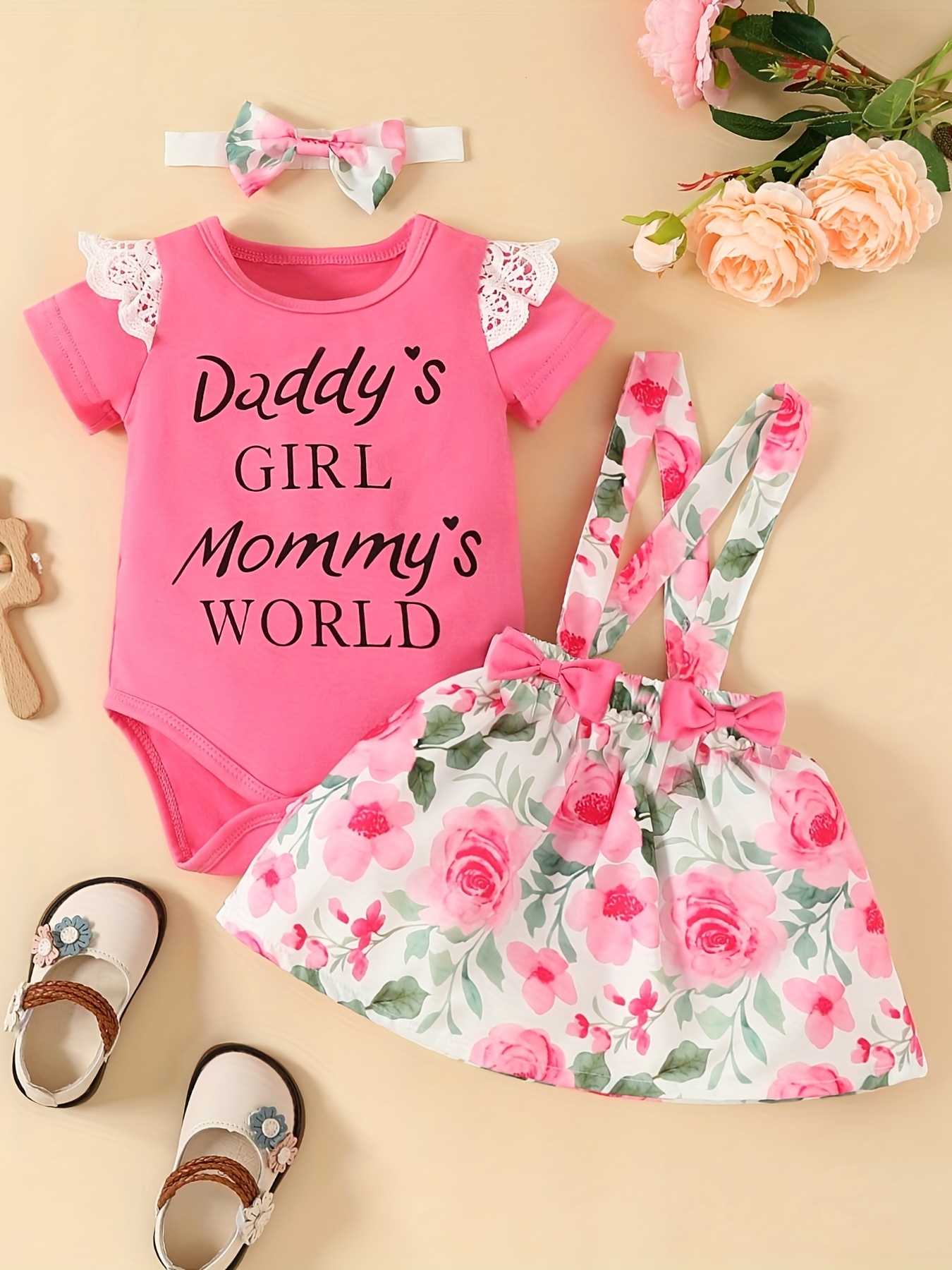 Daddy's Girl Mommy's World Bodysuit Cute Baby Bodysuits Baby Shower Gifts,  Cute Kids Shirts, Funny Baby Shirts, Funny Kids Shirts 