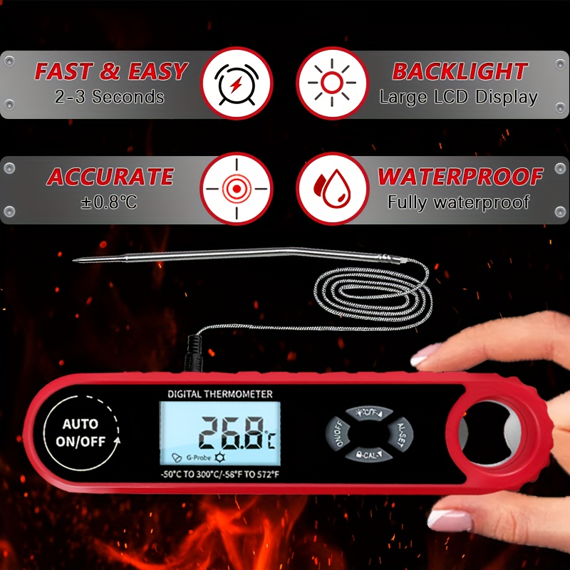 Instant Digital Meat Thermometer With Probe - Electric Meat Temperature  Probe