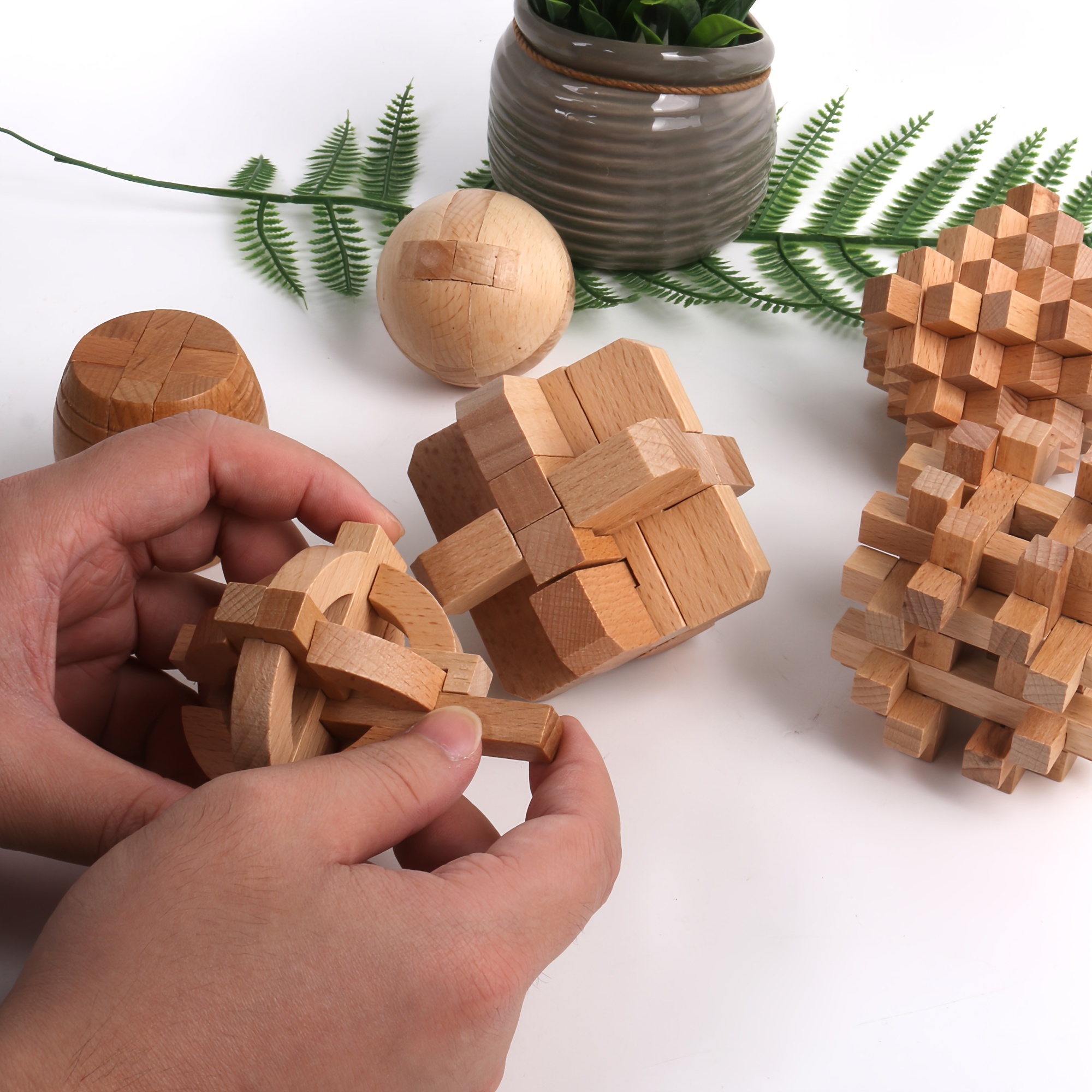 Original 3D Puzzle en bois casse-tête génie compétences constructeur  T-Shape pièce jouet éducatif pour enfants et adultes jouets de bureau pour