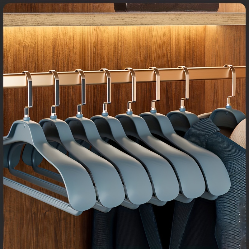 New 10 Pcs Luxury Thick Wide Shoulder Black Hanger for Coats Anti Slip  Women Men